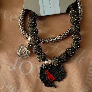 Silver and black bracelet